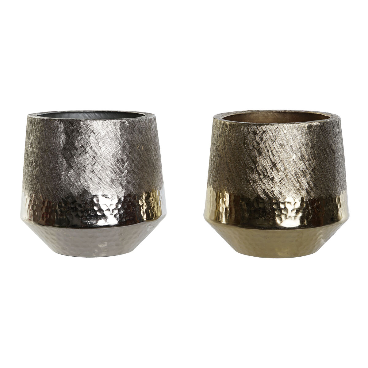 Bordsdekoration DKD Home Decor Gyllene Silvrig Aluminium 19 x 19 x 20 cm (2 antal)