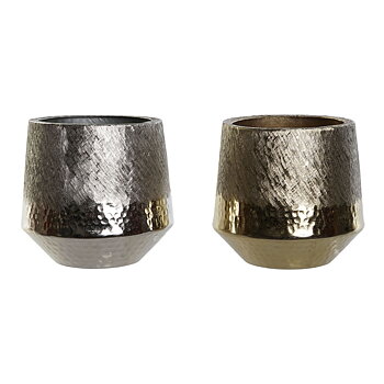 Bordsdekoration DKD Home Decor Gyllene Silvrig Aluminium 19 x 19 x 20 cm (2 antal)