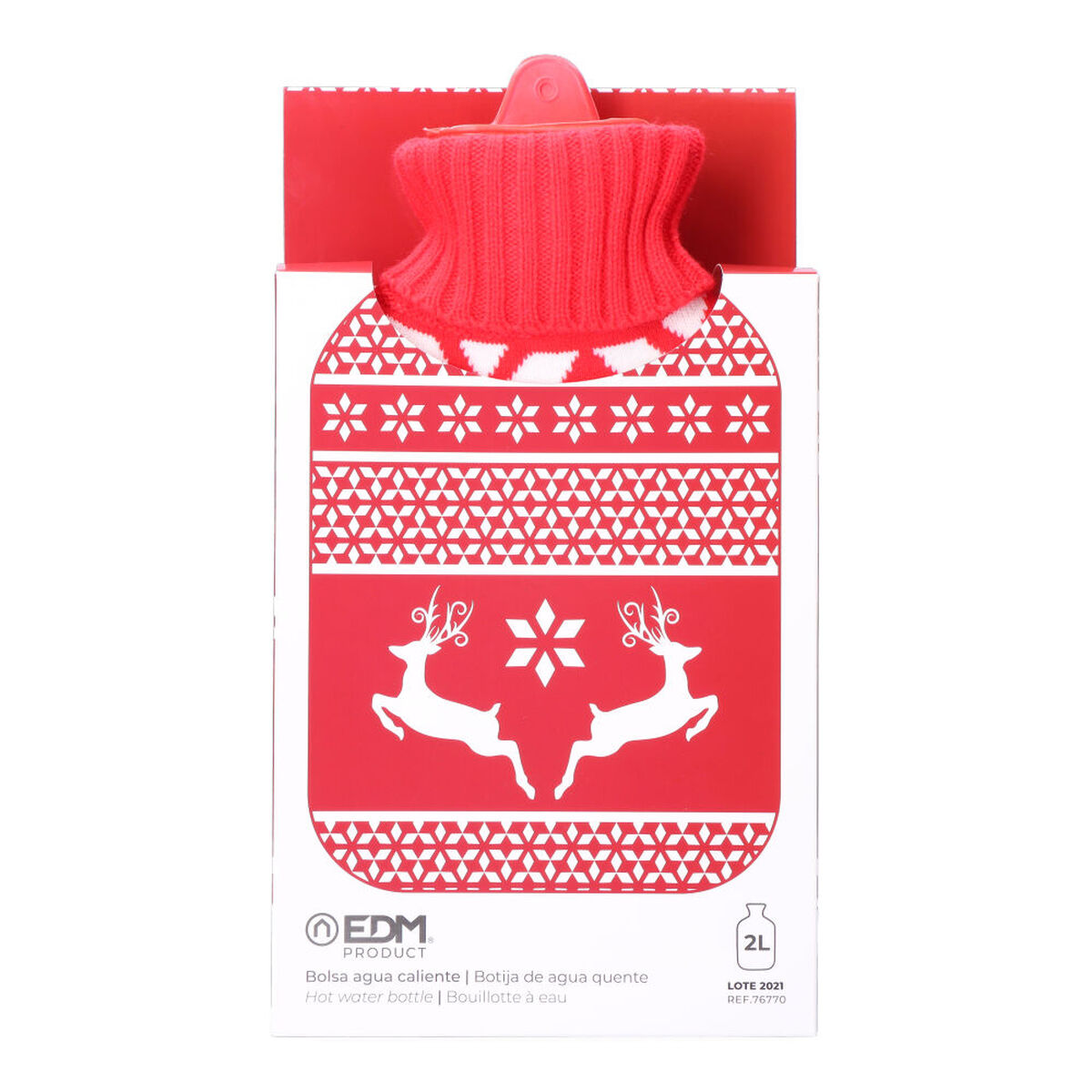 Varmvattenflaska EDM 76770 Rojo/Blanco Ylle 2 L Plast - 3