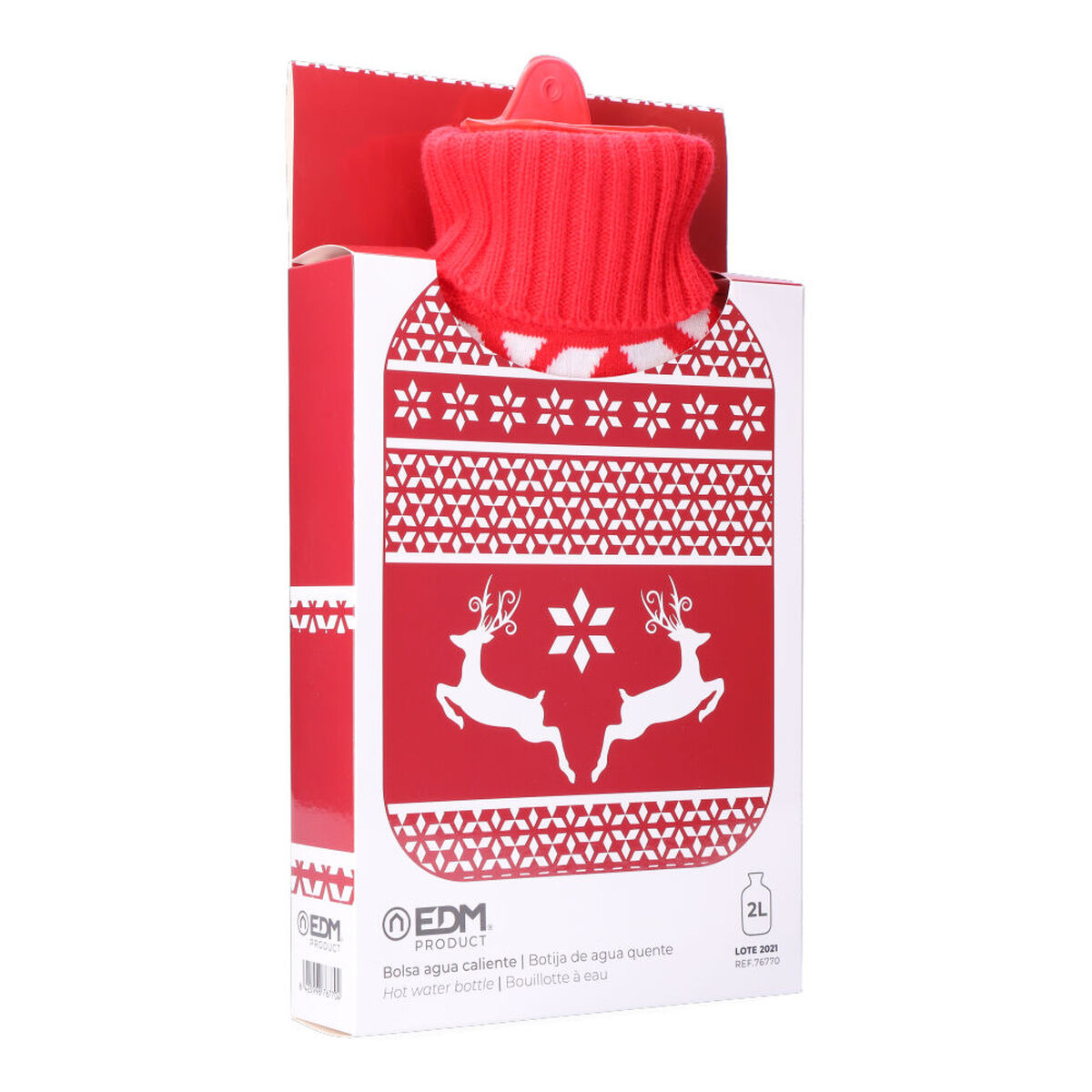 Varmvattenflaska EDM 76770 Rojo/Blanco Ylle 2 L Plast - 4