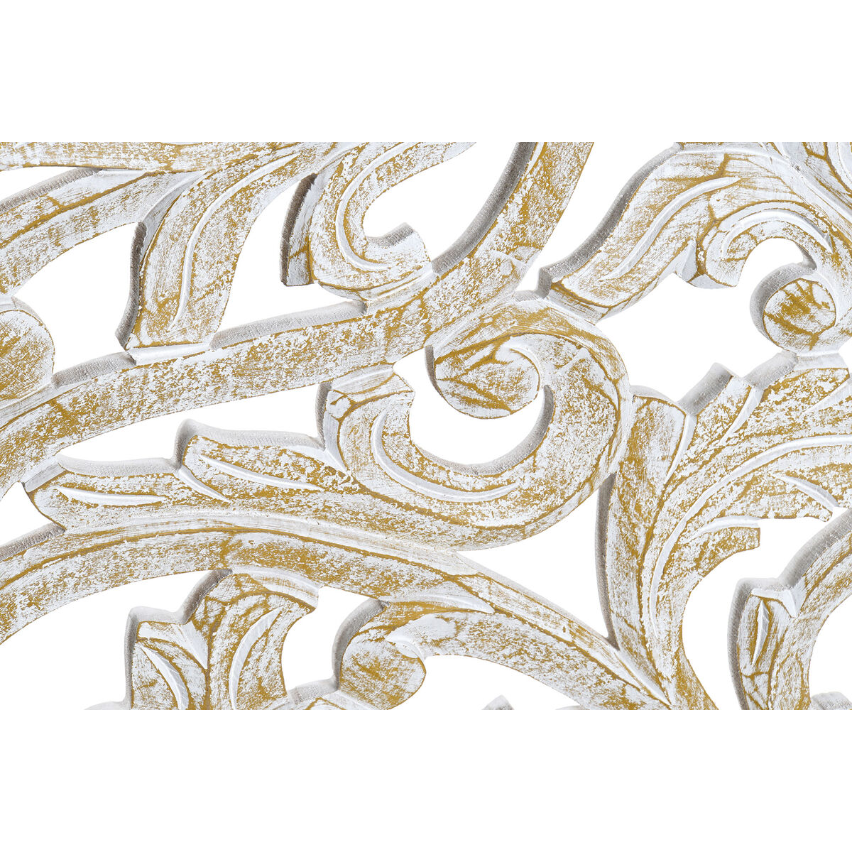 Väggdekoration DKD Home Decor Gyllene Vit Järn Romantisk Trä MDF (40 x 2 x 120 cm) - 2