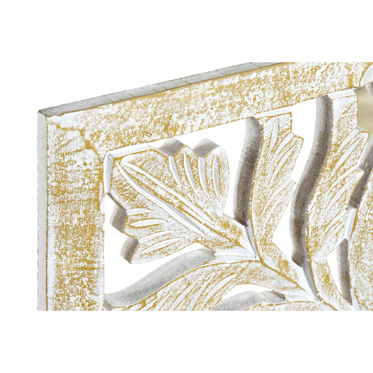 Väggdekoration DKD Home Decor Gyllene Vit Järn Romantisk Trä MDF (40 x 2 x 120 cm) - 3