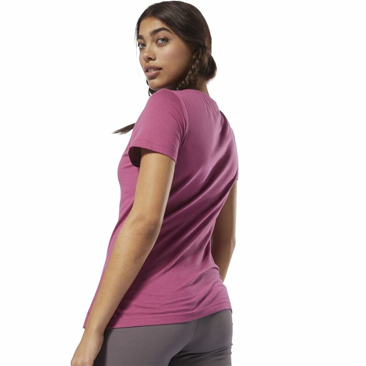 T-shirt med kortärm Dam Reebok Linear Hot Rosa - 5