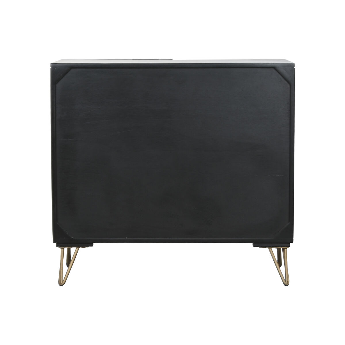 Skänk Home ESPRIT Svart Gyllene Metall Mangoträ 81 x 45 x 75 cm - 2