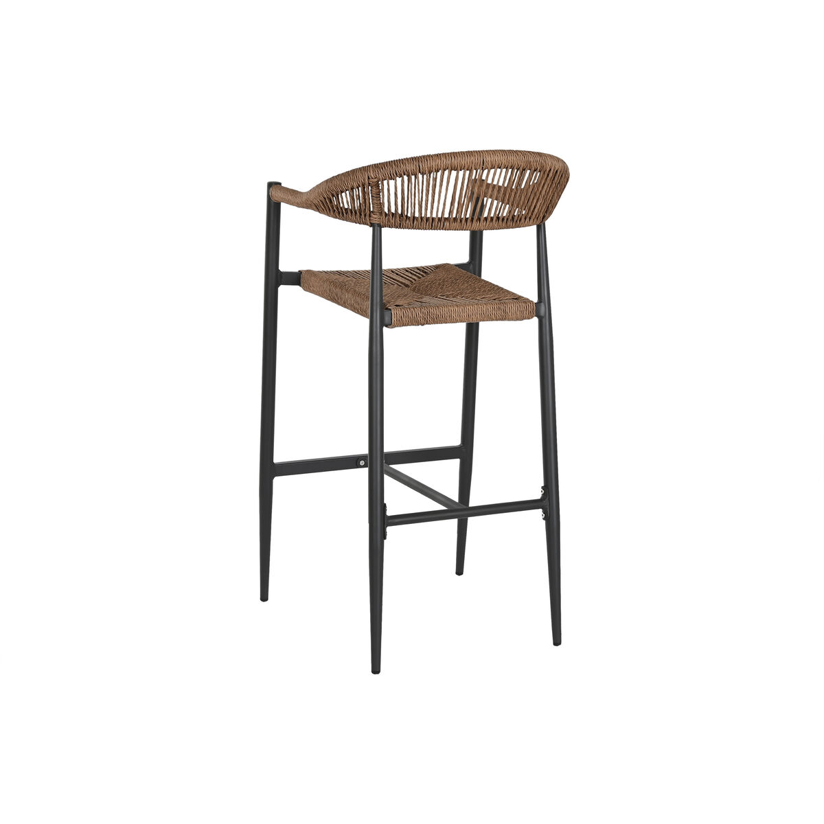 Sittpall Home ESPRIT Brun Svart Aluminium Rattan 52 x 55 x 105 cm - 3