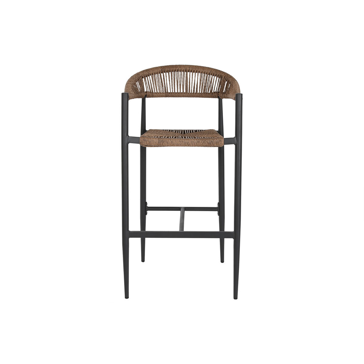 Sittpall Home ESPRIT Brun Svart Aluminium Rattan 52 x 55 x 105 cm - 2