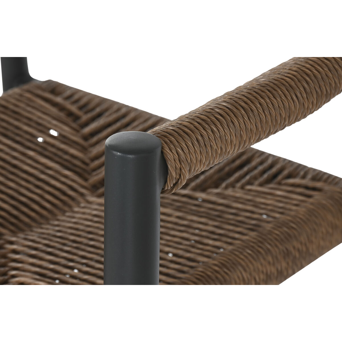 Sittpall Home ESPRIT Brun Svart Aluminium Rattan 52 x 55 x 105 cm - 4