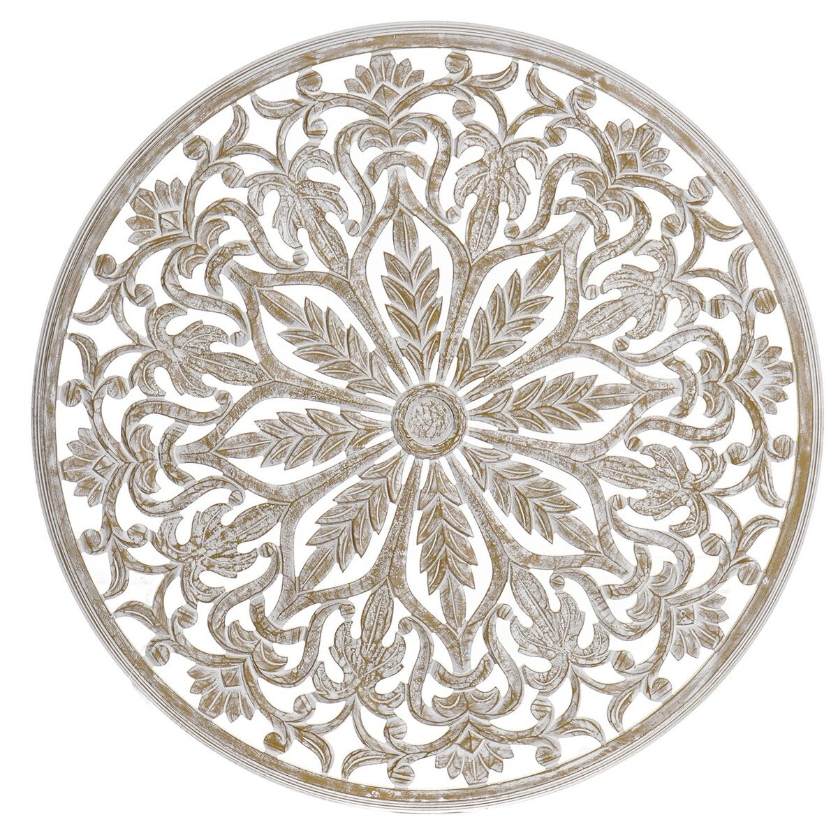 Väggdekoration DKD Home Decor Vit Romantisk Antikbehandlad 90 x 2 x 90 cm