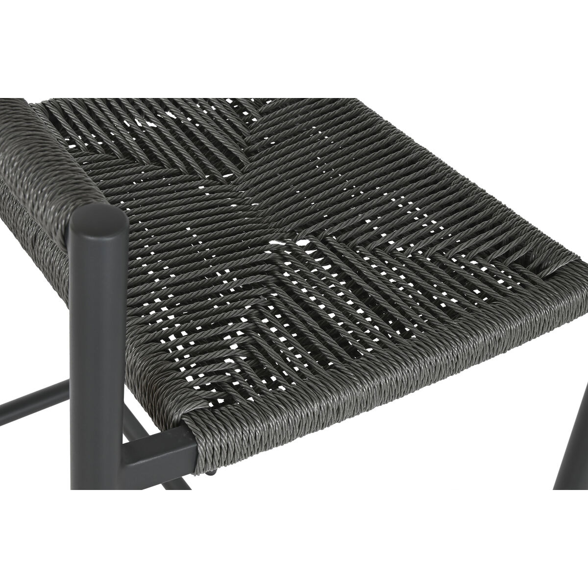 Sittpall Home ESPRIT Svart Mörkgrå Aluminium Rattan 52 x 55 x 105 cm - 6