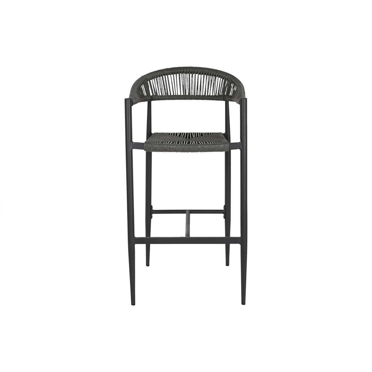 Sittpall Home ESPRIT Svart Mörkgrå Aluminium Rattan 52 x 55 x 105 cm - 2