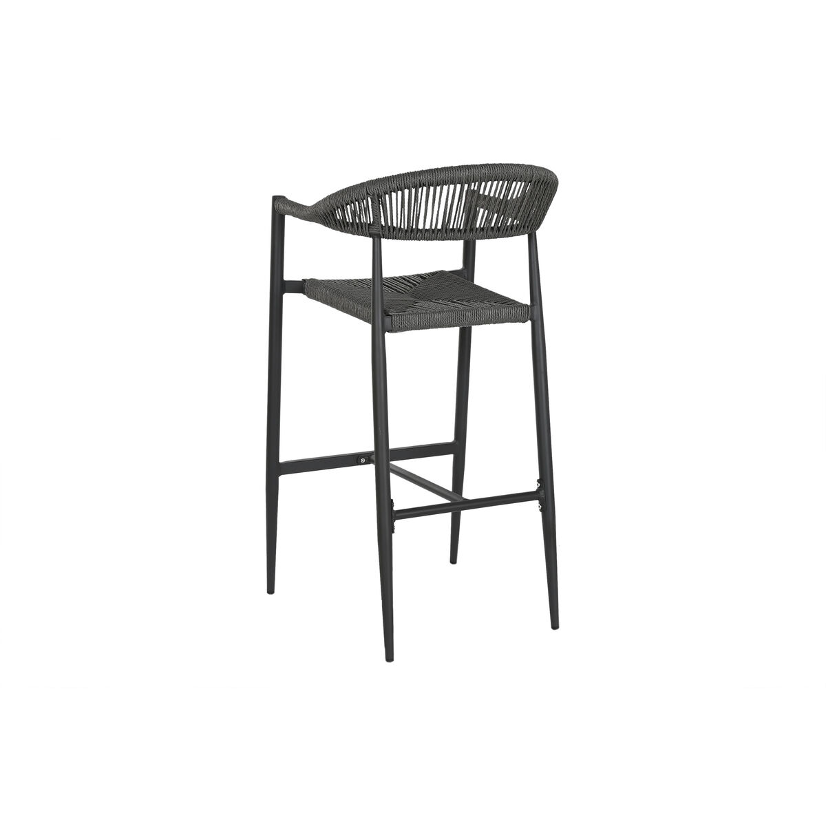 Sittpall Home ESPRIT Svart Mörkgrå Aluminium Rattan 52 x 55 x 105 cm - 3