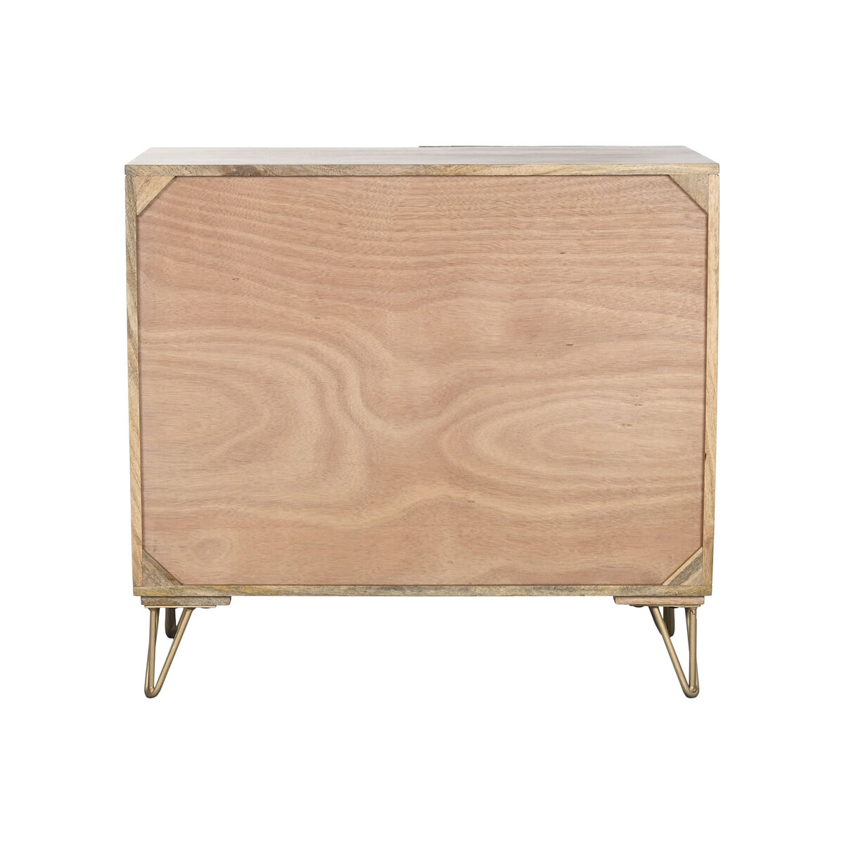 Skänk Home ESPRIT Gyllene Naturell Metall Mangoträ 81 x 45 x 75 cm - 3