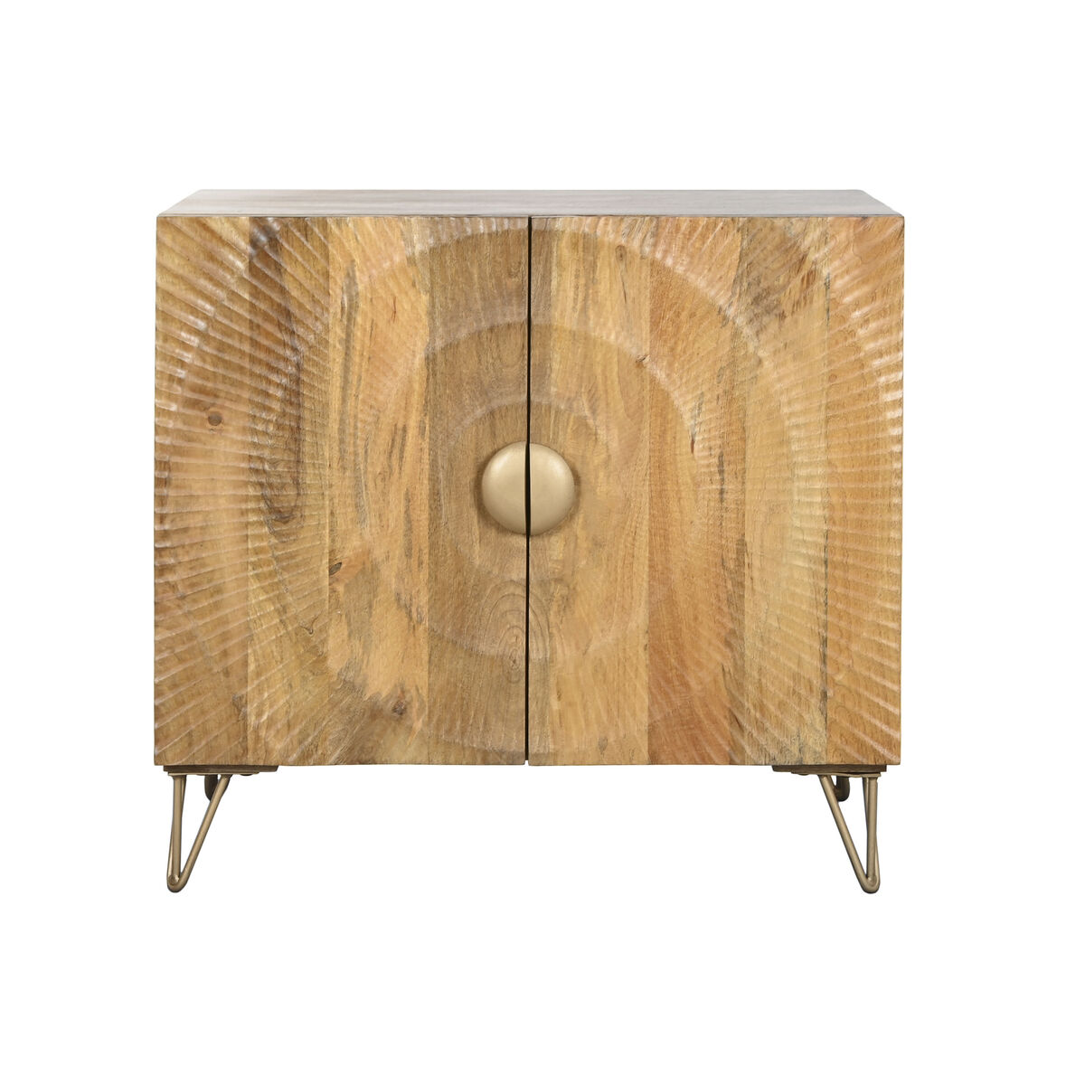Skänk Home ESPRIT Gyllene Naturell Metall Mangoträ 81 x 45 x 75 cm
