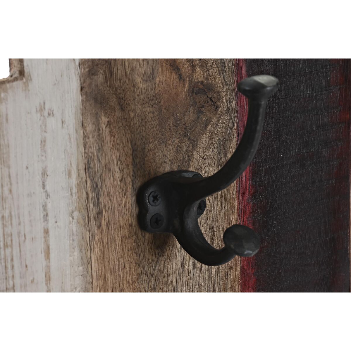 Väggmonterad rockhängare DKD Home Decor Vit Naturell Mörkbrun Trä Metall 83,5 x 10 x 25 cm - 2