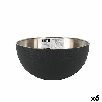 Salladsskål Quttin   Svart Silvrig Stål 24 x 12 cm (6 antal)