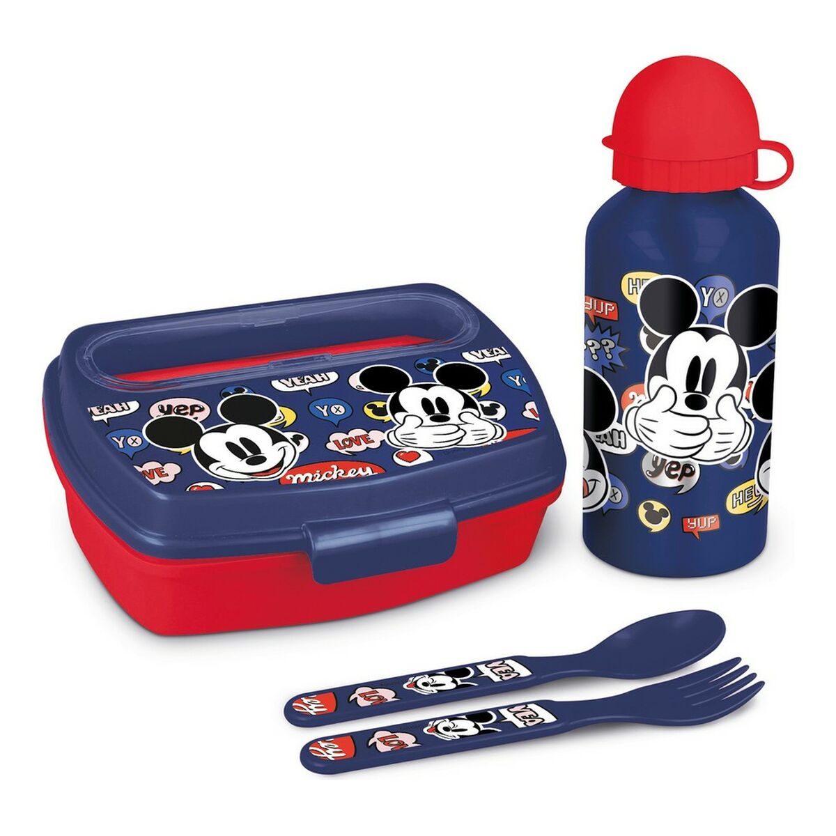 Matset för barn Mickey Mouse Happy smiles 21 x 18 x 7 cm Röd Blå - 2