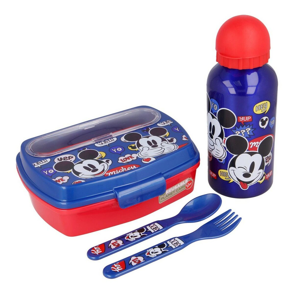 Matset för barn Mickey Mouse Happy smiles 21 x 18 x 7 cm Röd Blå - 3