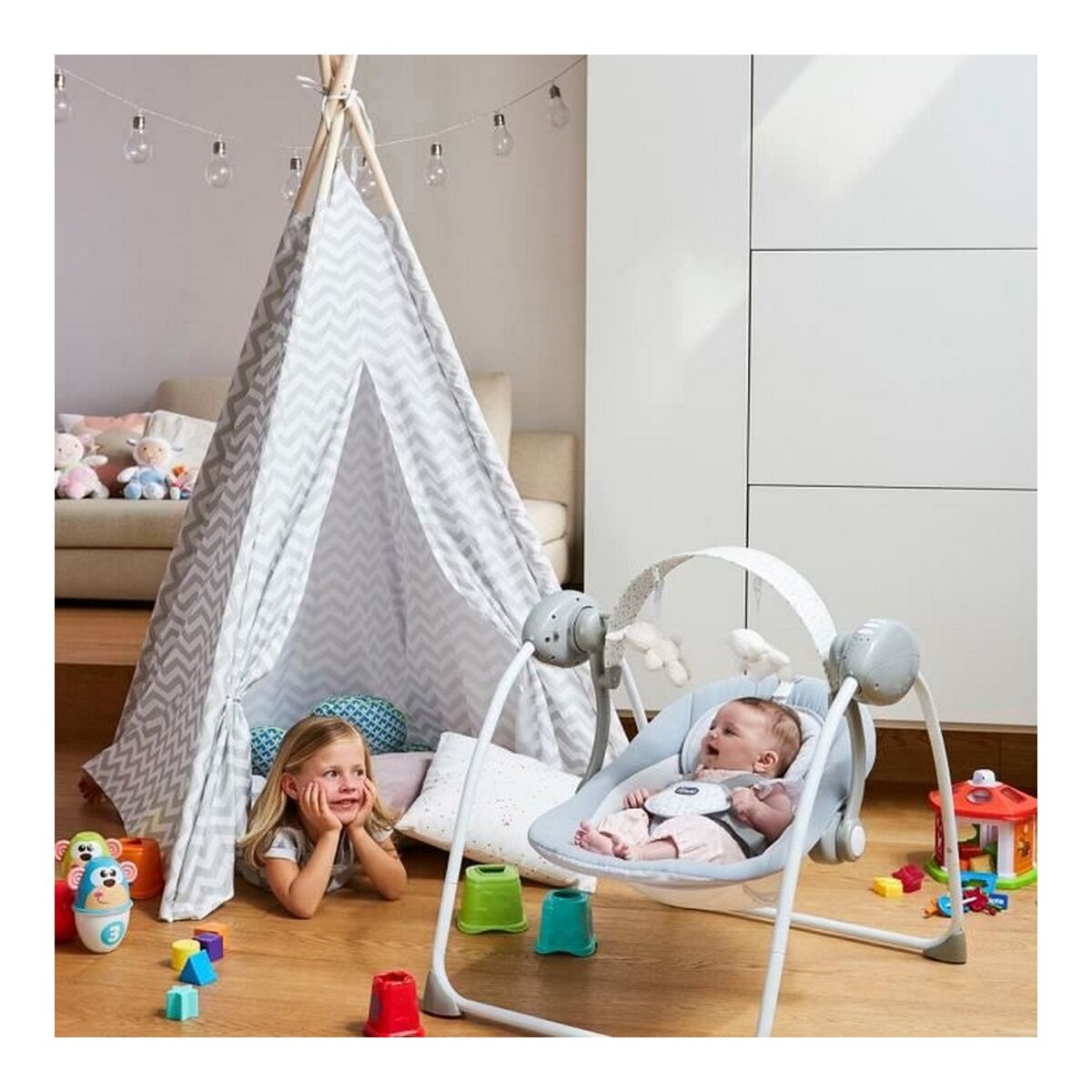 Gungstol Chicco Relax & Play Swing Grå Vit - 3