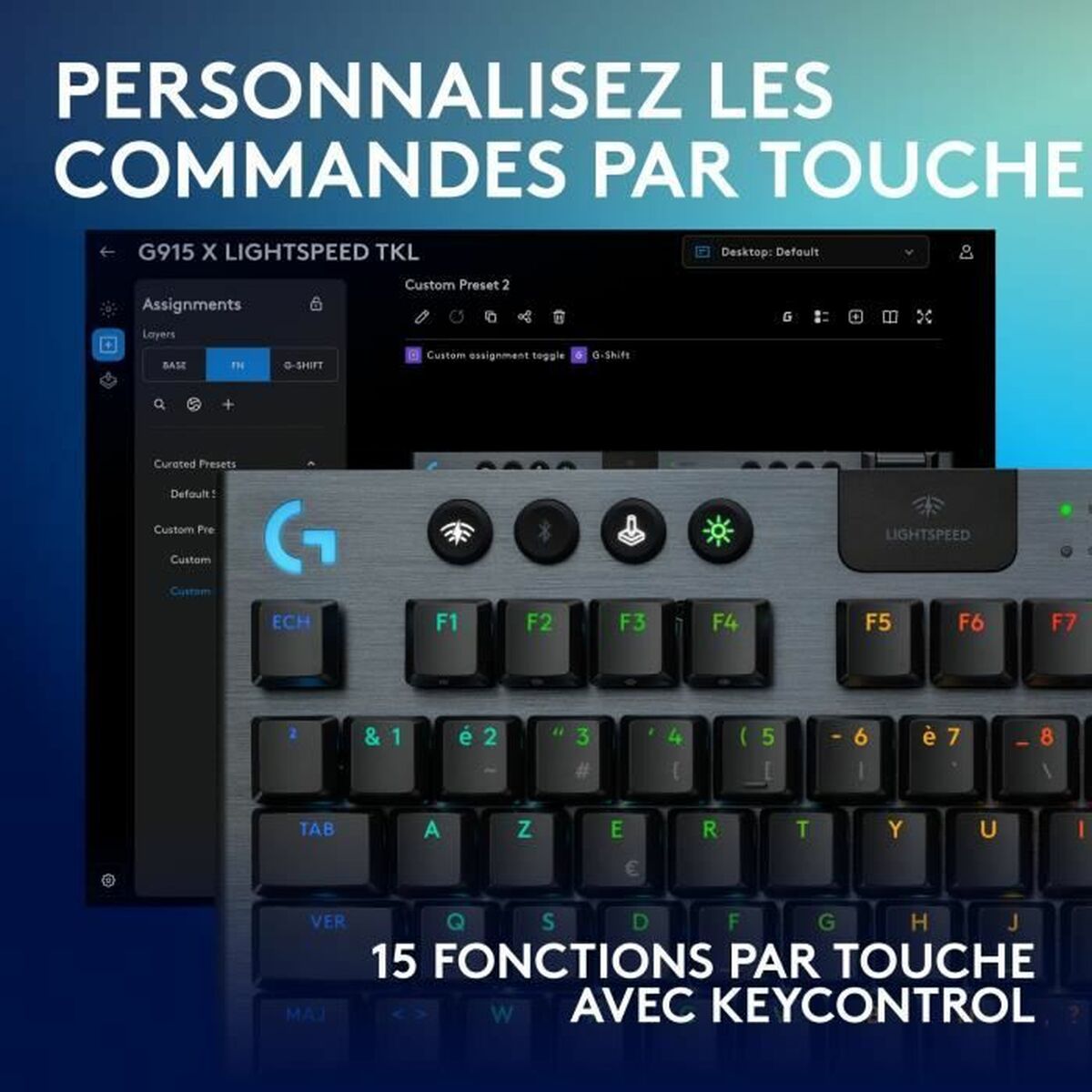 Trådlöst Tangentbord Logitech G915 TKL X Svart AZERTY - 4