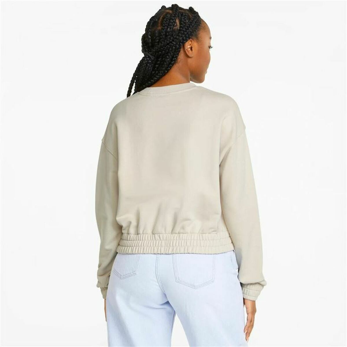 Tröja med huva Herr Puma HER Crew Beige - 2
