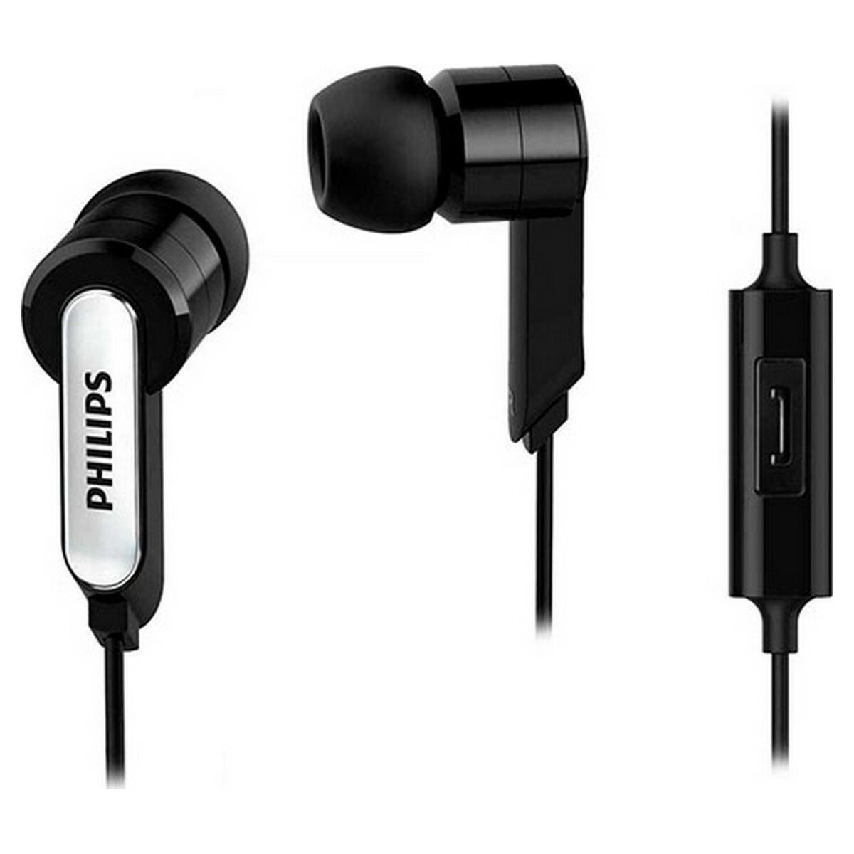 Hörlurar med Mikrofon Philips Svart Silikon