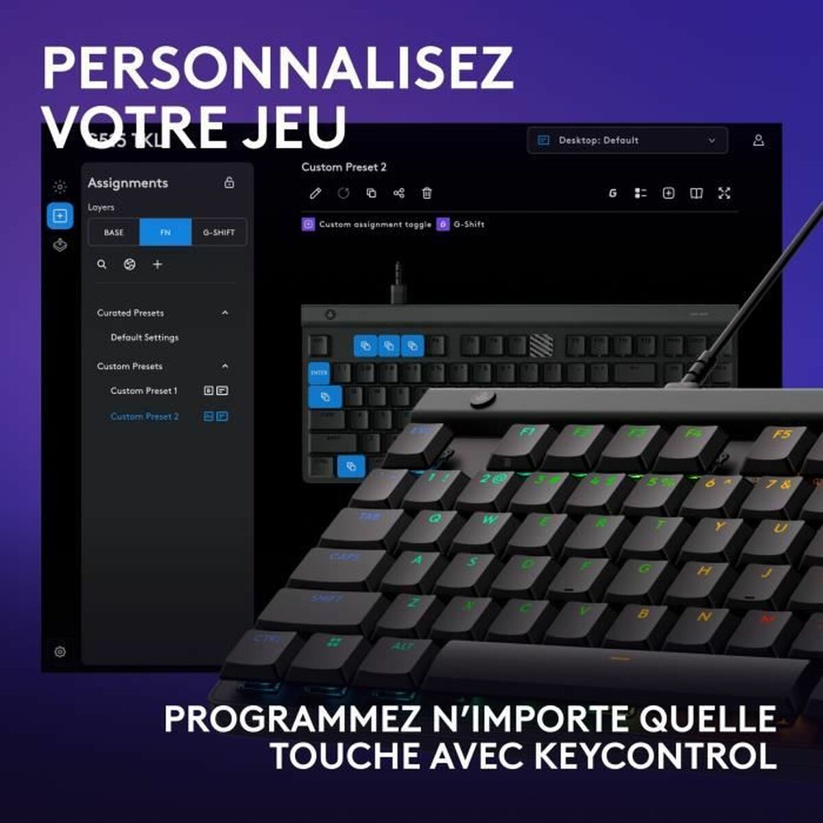Tangentbord Logitech G515 TKL Svart AZERTY - 5