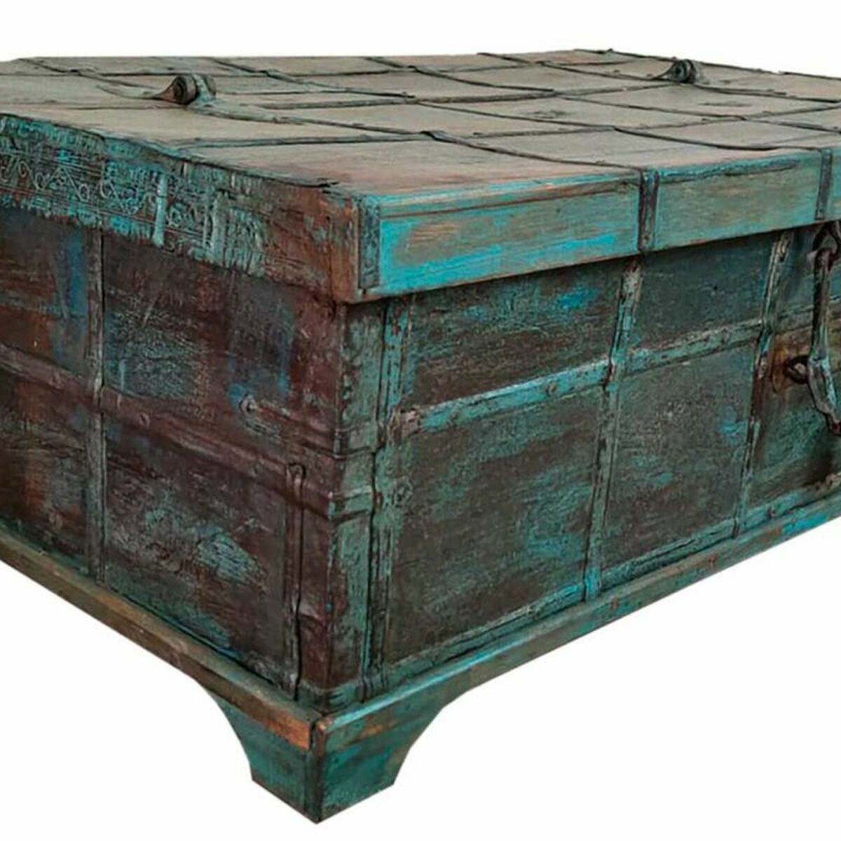 Koffert Alexandra House Living Blå Mangoträ 87 x 48 x 136 cm - 5