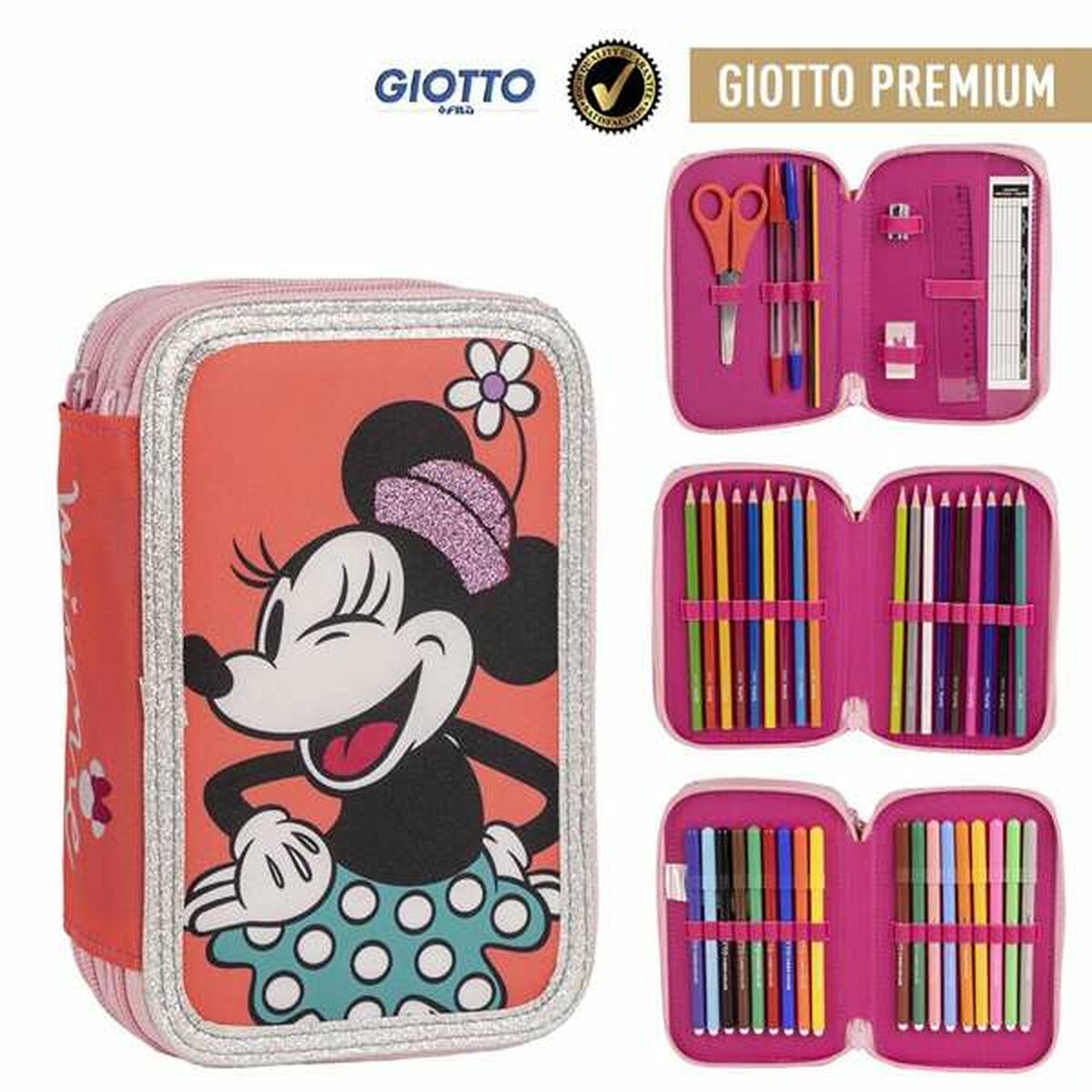 Trippel pennfodral Minnie Mouse Multicolour - 3