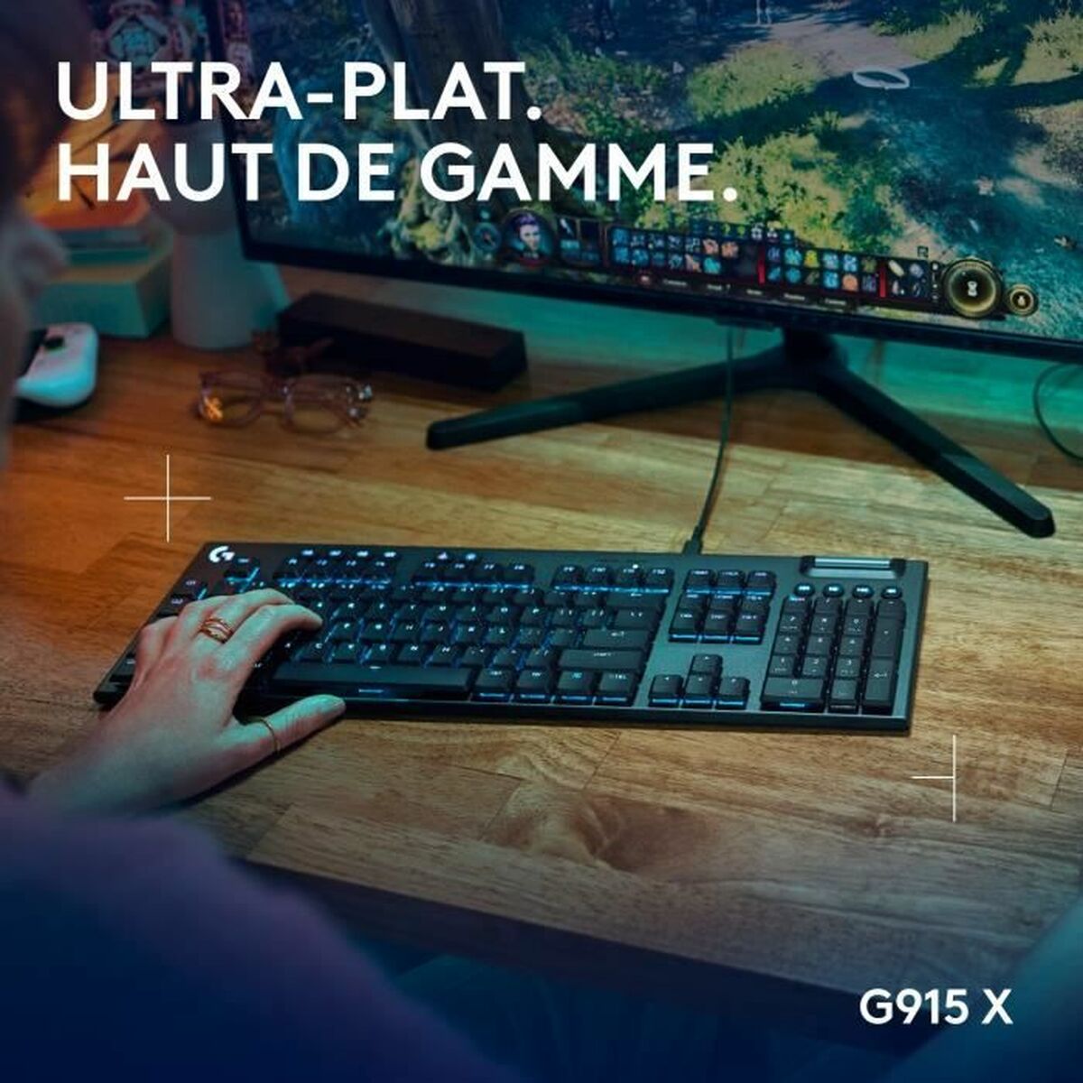 Tangentbord Logitech G915 X Svart AZERTY - 2