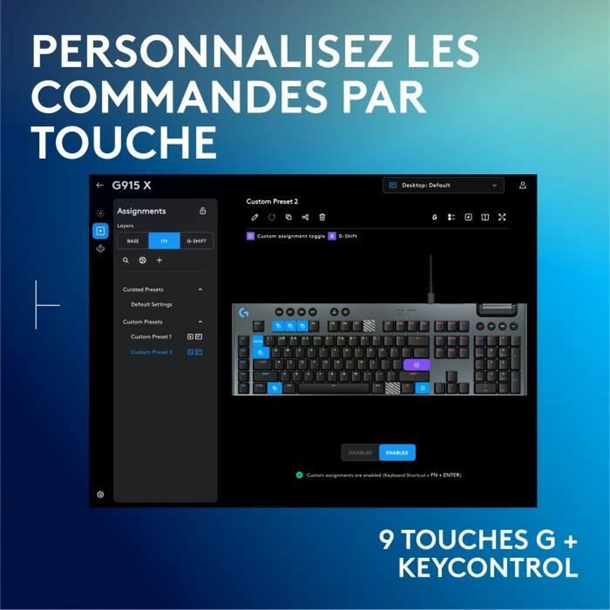 Tangentbord Logitech G915 X Svart AZERTY - 4