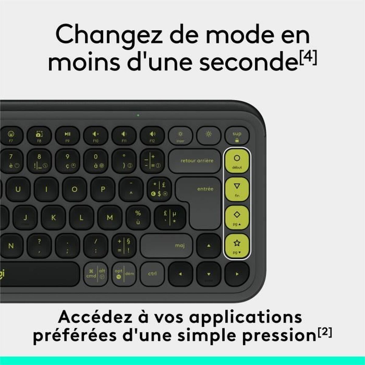 Trådlöst Tangentbord Logitech Pop Icon Keys Mörkgrå AZERTY - 5