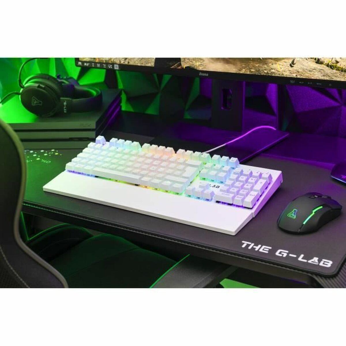 Mekaniskt tangentbord The G-Lab KEYZ RUBIDIUM Vit Azerty Franska - 6