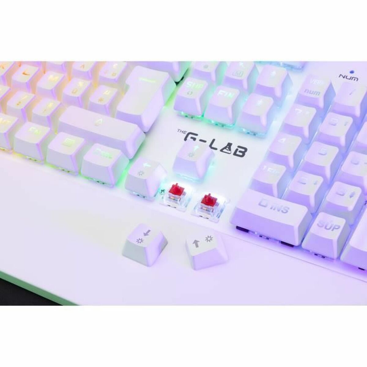 Mekaniskt tangentbord The G-Lab KEYZ RUBIDIUM Vit Azerty Franska - 5