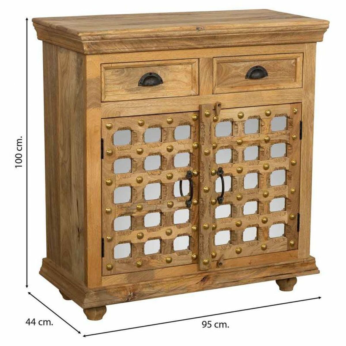 Hallmöbel med lådor Alexandra House Living Brun Mangoträ 95 x 100 x 44 cm - 4