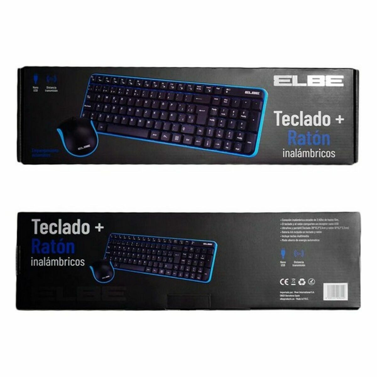 Trådlöst Tangentbord och Mus ELBE PTR101 Svart - 2