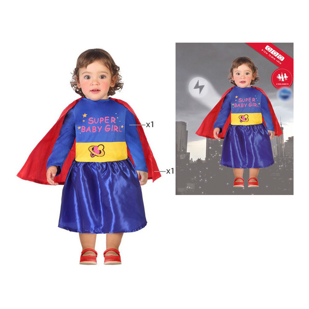 Maskeraddräkt bebis Multicolour Tecknad hjälte Superhjälte (2 Delar) (2 pcs) - 6