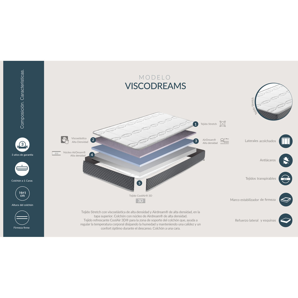 Viskoelastisk Madrass Skydreams Viscodreams - 2