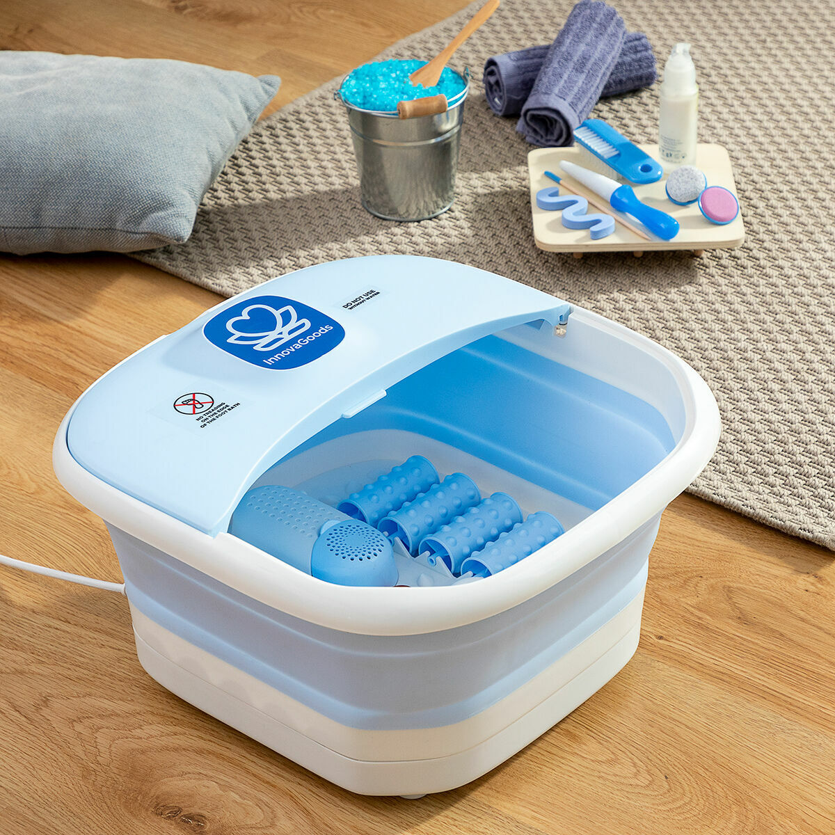 Hopfällbart Fotspa med Rullar och Hydromassage Footopy InnovaGoods (Renoverade A) - 4