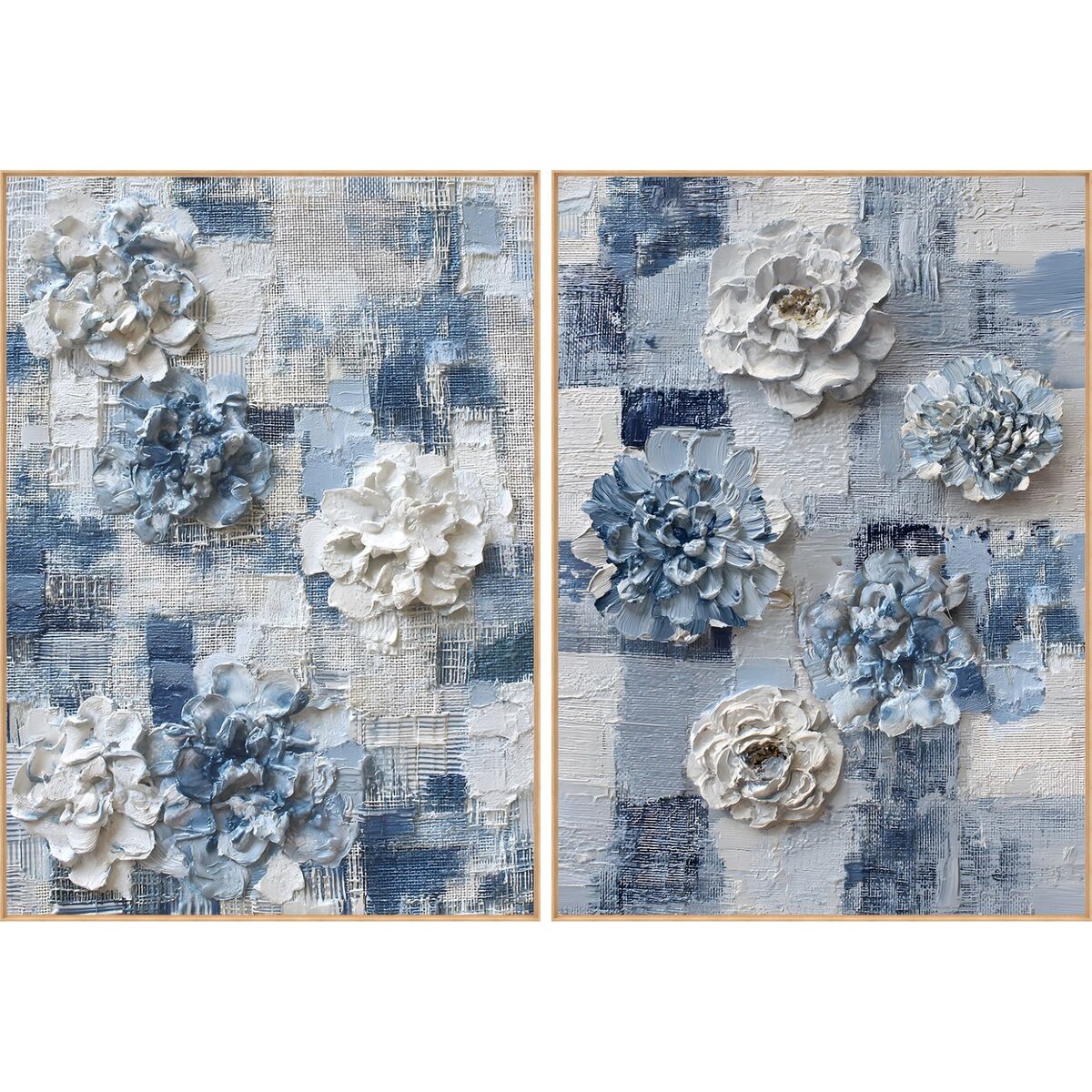 Kanvas Home ESPRIT Blå Vit Modern 103 x 4 x 143 cm (2 antal)