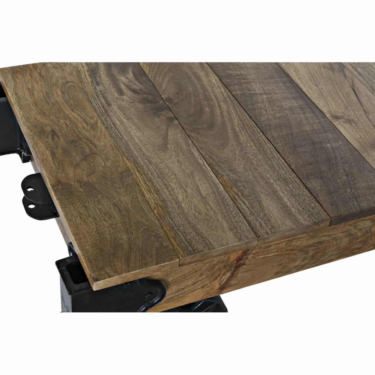 Sidobord DKD Home Decor Svart Mörkbrun Metall Plast Mangoträ 120 x 56 x 41 cm - 2