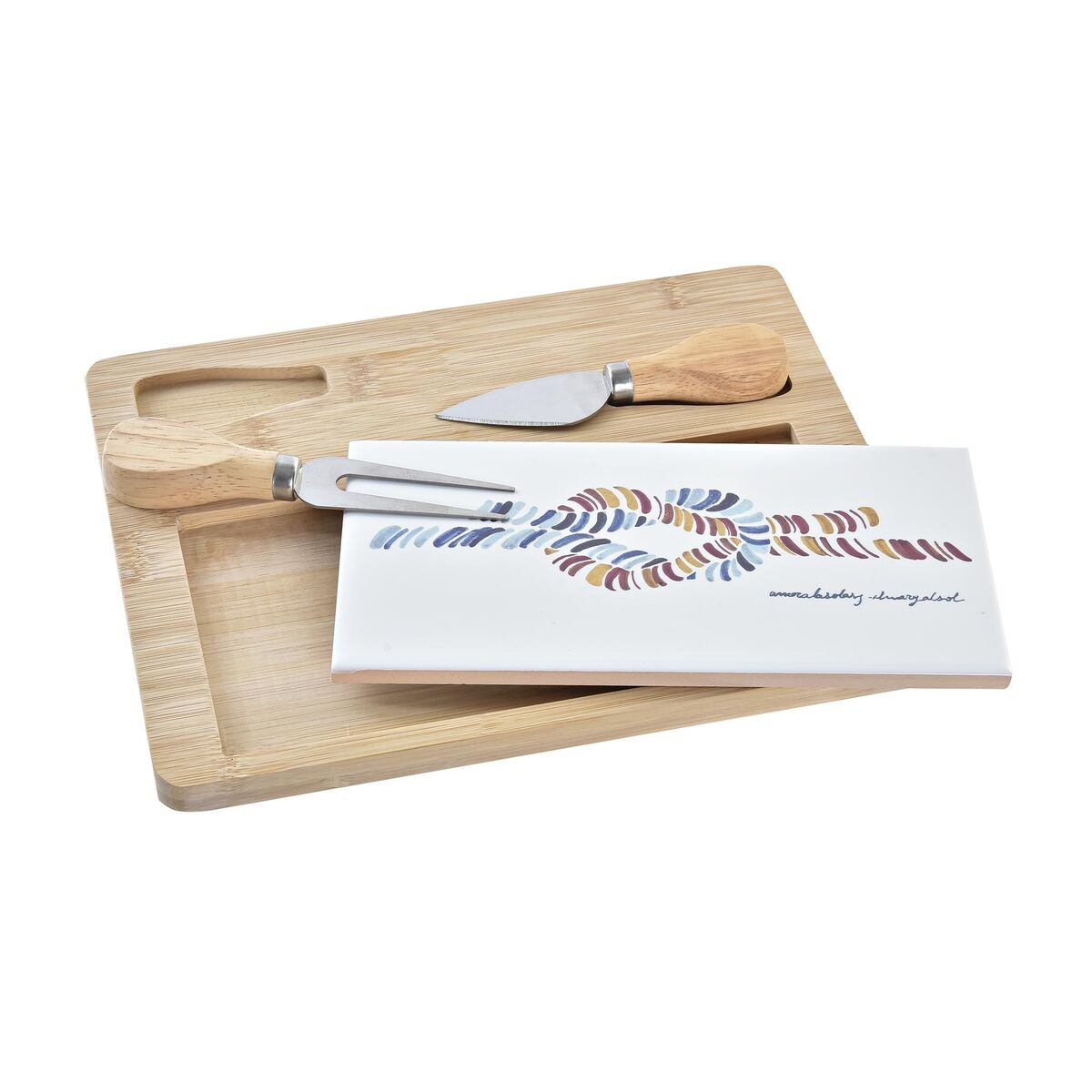 Ostbricka DKD Home Decor Bambu Stengods 24,5 x 20 x 1,2 cm Sjöman - 2