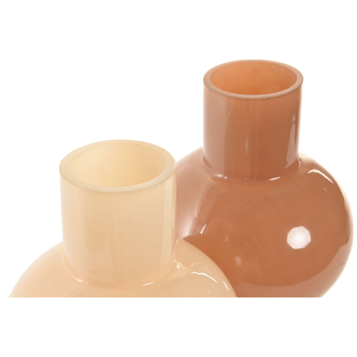 Vas Home ESPRIT Kräm Terrakota n Glas 15 x 15 x 24 cm (2 antal) - 2
