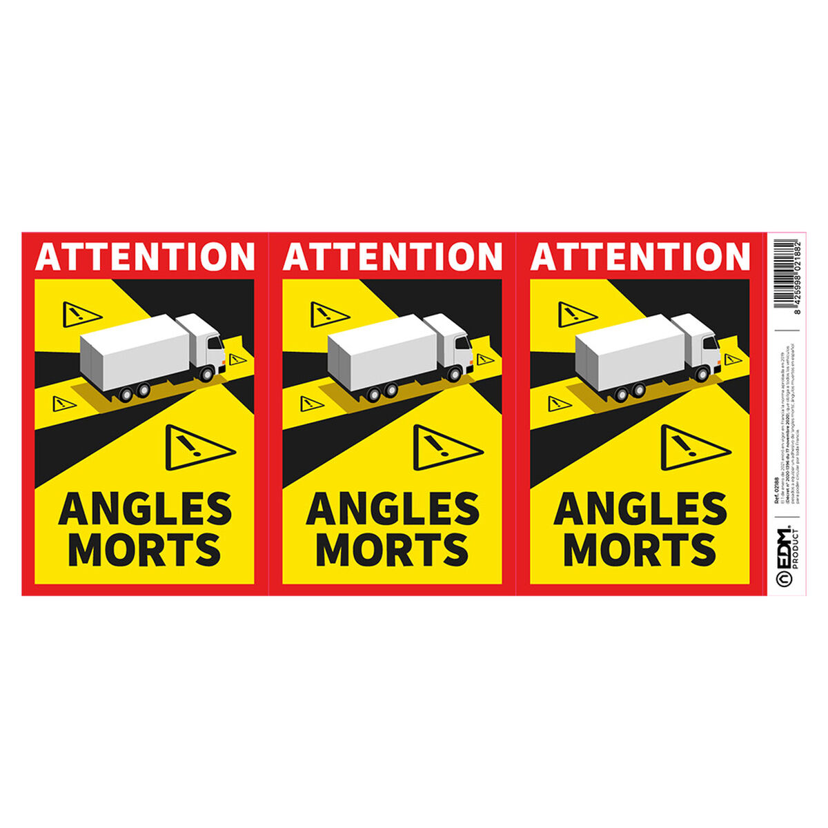 Lim EDM 02188 Angles Morts 17 x 25 cm Lastbil 3 antal - 3
