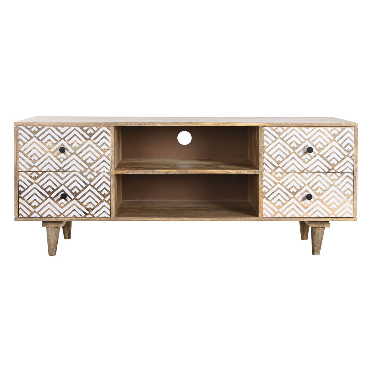 TV-möbler DKD Home Decor 135 x 40 x 55 cm Naturell Vit Mangoträ - 2