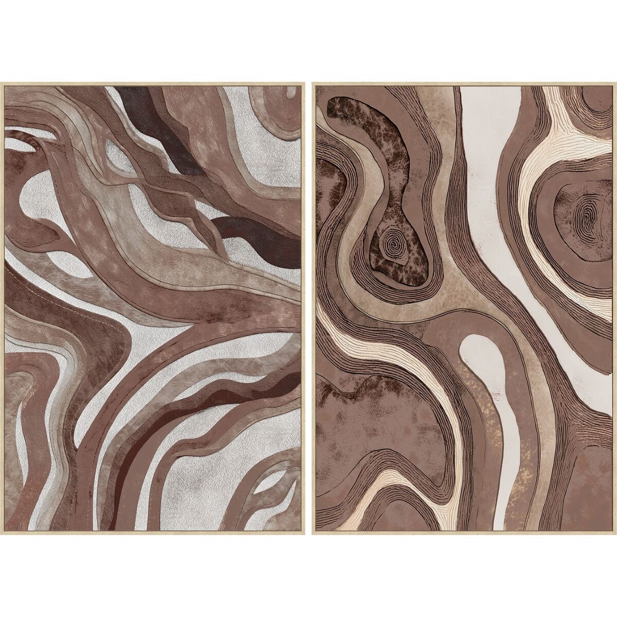 Kanvas Home ESPRIT Brun Beige Modern Urban 82,5 x 4,5 x 122,5 cm (2 antal)