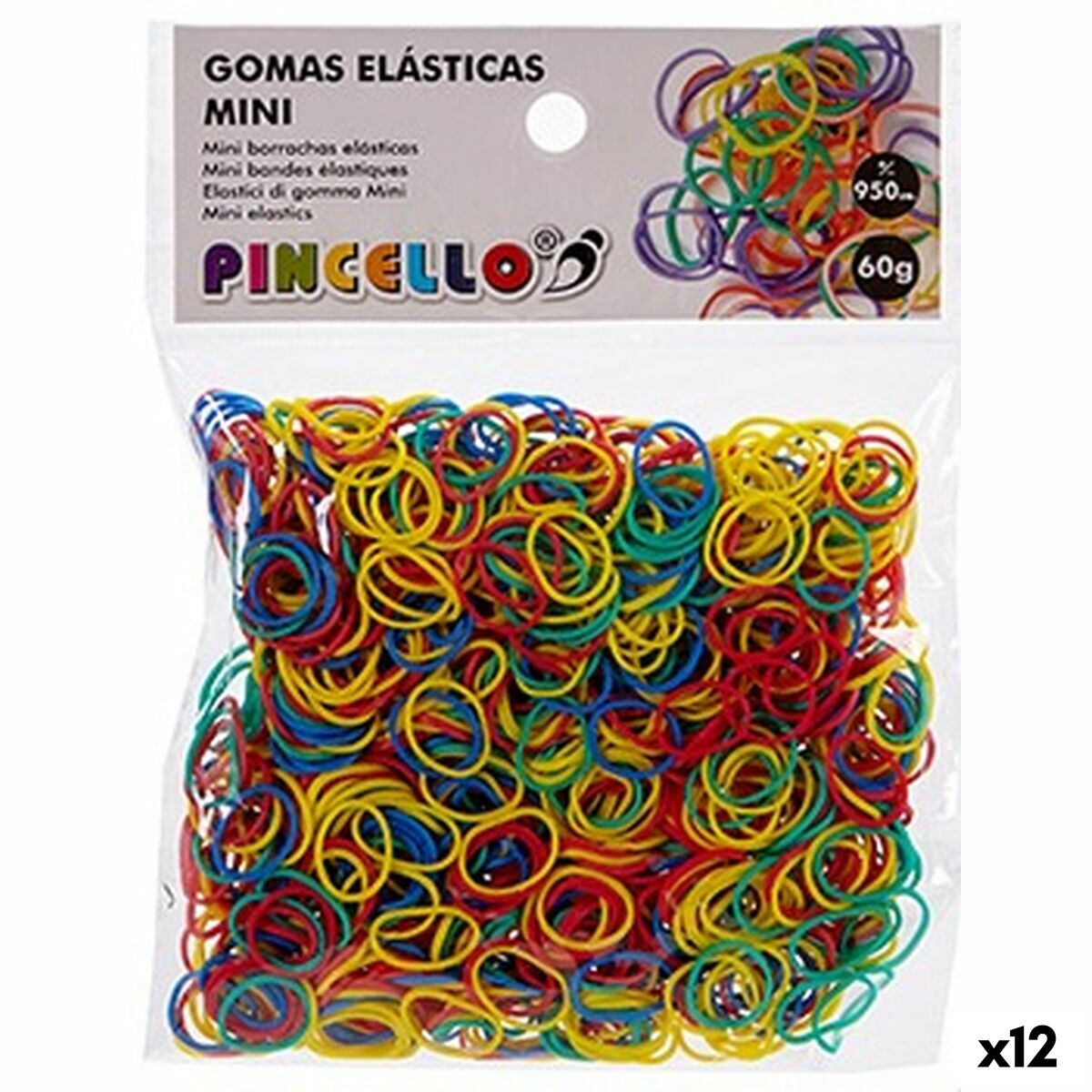 Elastiska band Mini Multicolour Ø 1,3 cm (12 antal) - 5