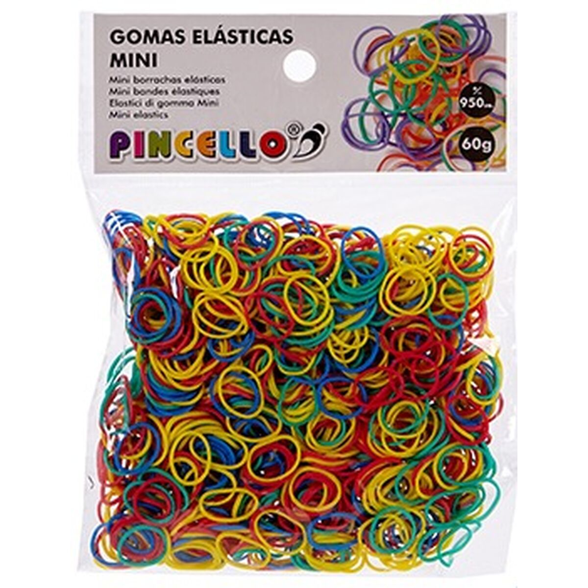 Elastiska band Mini Multicolour Ø 1,3 cm (12 antal) - 2