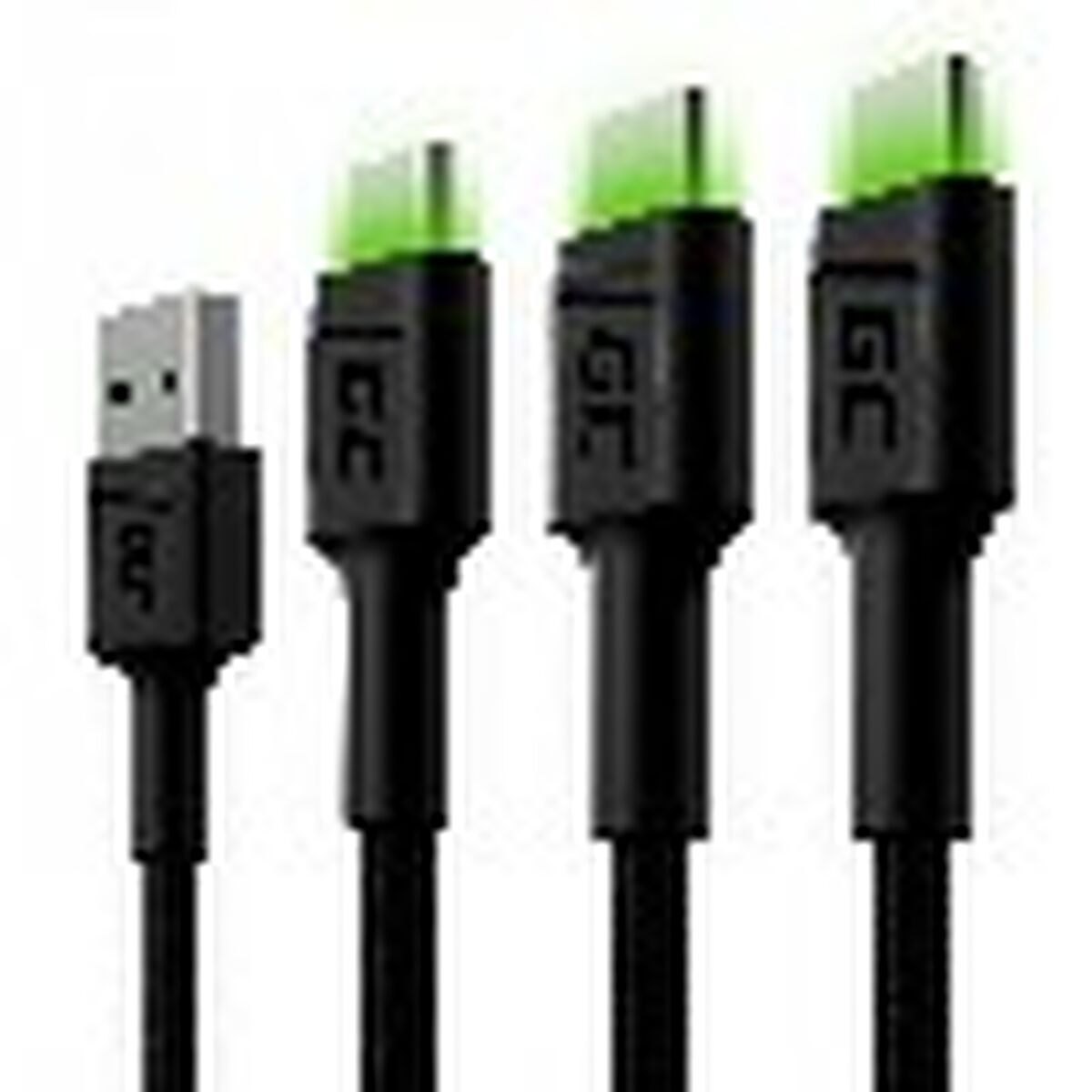 USB-kabel Green Cell KABGCSET03 Svart 2 m