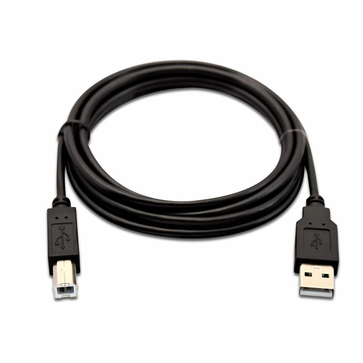 USB A till USB B Kabel V7 V7USB2AB-02M-1E Svart 2 m
