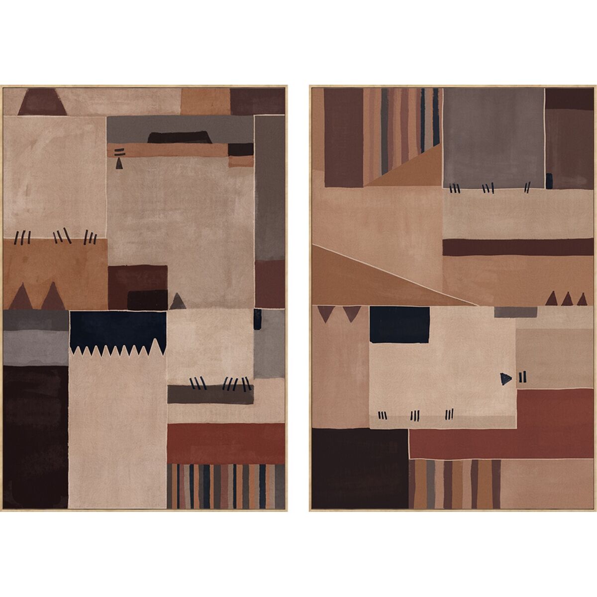 Kanvas Home ESPRIT Patchwork Urban 82,5 X 4 X 122,5 CM (2 antal)